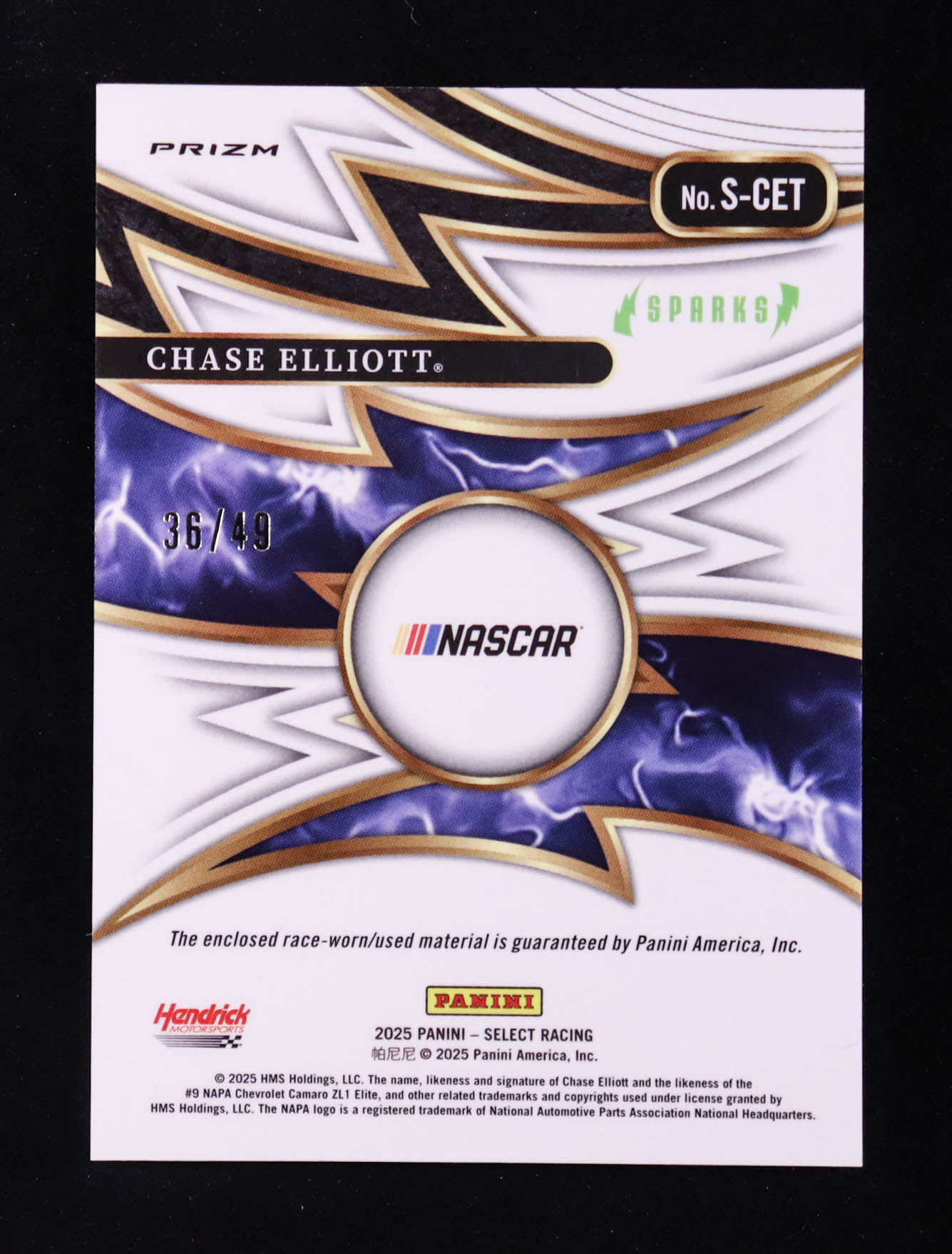 Chase Elliott 2025 Select Sparks Prizms Red #4 #36/49 at PristineAuction.com Chase Elliott 2025 Select Sparks Prizms Red #4 #36/49 at PristineAuction.com