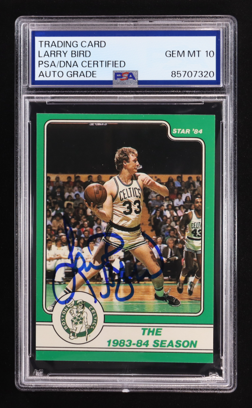 Larry Bird Signed 1984-85 Star Co. #11 (PSA | Autograph Grade 10) at PristineAuction.com Larry Bird Signed 1984-85 Star Co. #11 (PSA | Autograph Grade 10) at PristineAuction.com