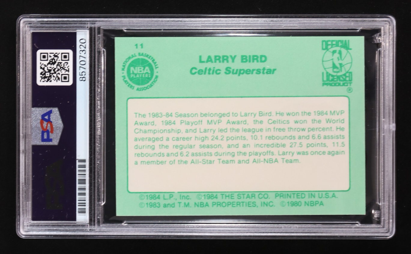 Larry Bird Signed 1984-85 Star Co. #11 (PSA | Autograph Grade 10) at PristineAuction.com Larry Bird Signed 1984-85 Star Co. #11 (PSA | Autograph Grade 10) at PristineAuction.com