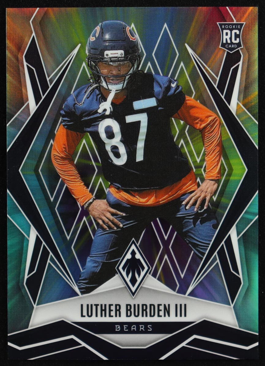 Luther Burden III 2025 Panini Phoenix ColorBurst #196 #6/10 RC at PristineAuction.com Luther Burden III 2025 Panini Phoenix ColorBurst #196 #6/10 RC at PristineAuction.com