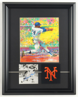 Willie Mays Signed Mets Custom Framed Photo Display with Leroy Neiman Art Print & Mets Logo Patch (JSA) at PristineAuction.com