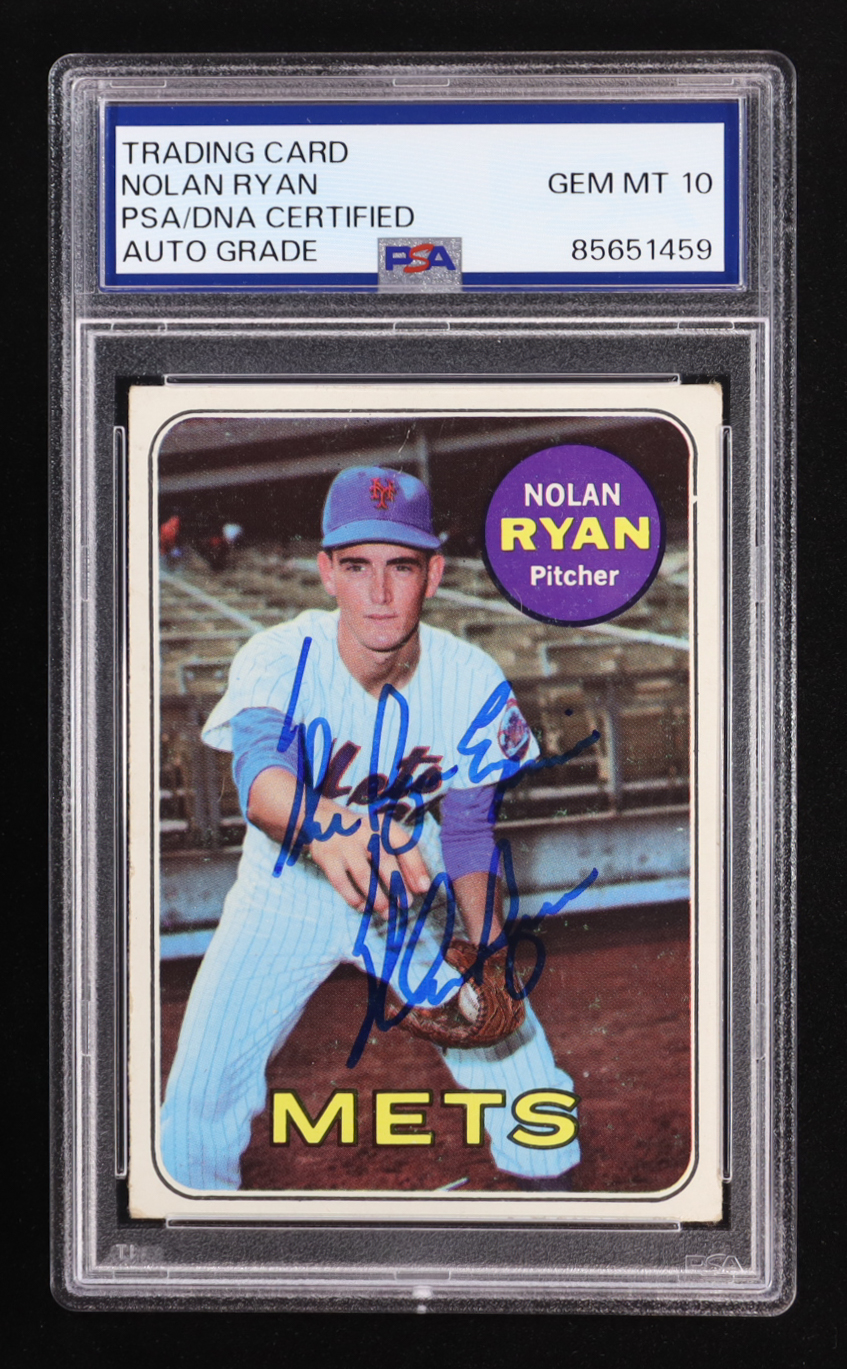 Nolan Ryan Signed 1969 Topps Inscribed "The Ryan Express" #533 (PSA | Autograph Graded PSA 10) at PristineAuction.com Nolan Ryan Signed 1969 Topps Inscribed "The Ryan Express" #533 (PSA | Autograph Graded PSA 10) at PristineAuction.com