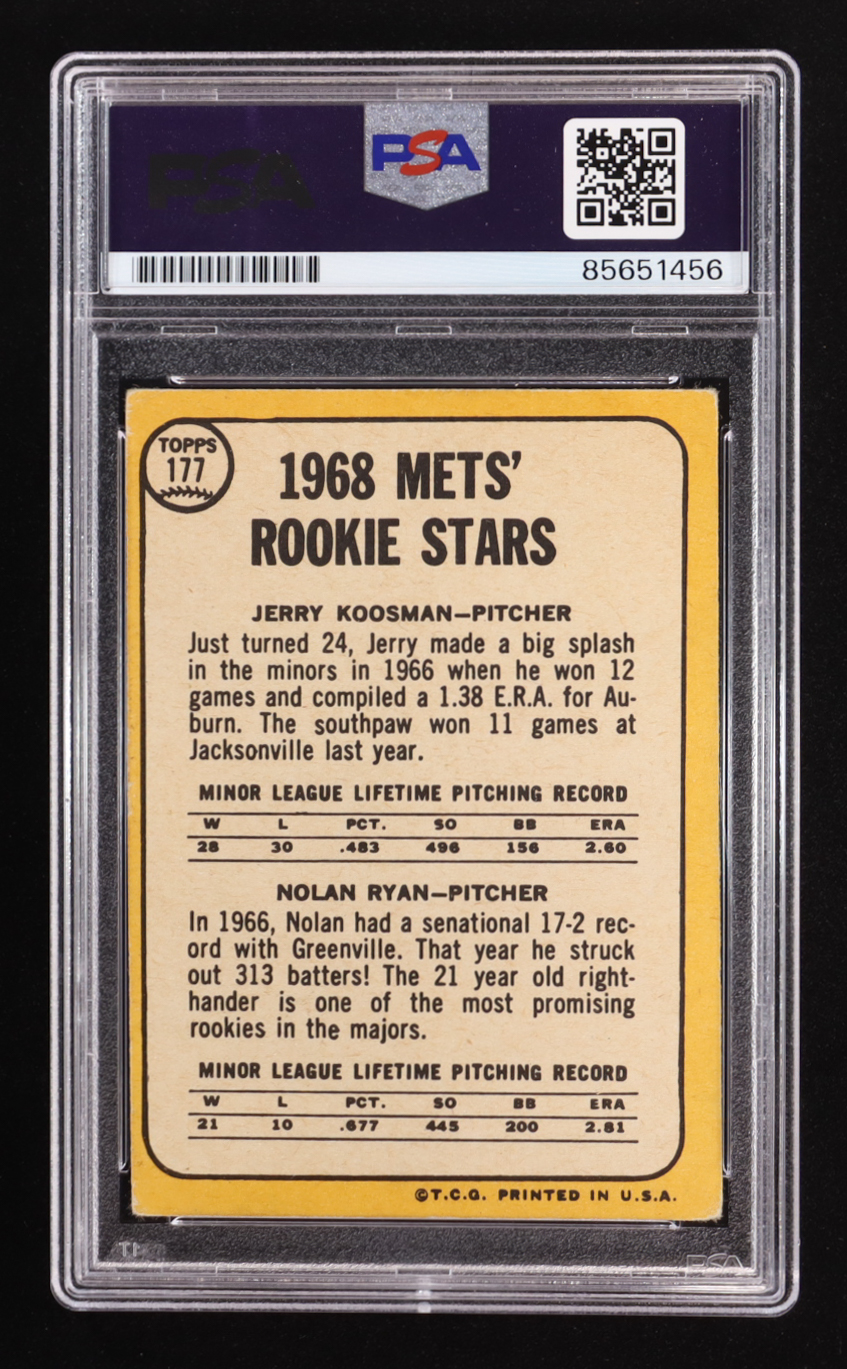 Nolan Ryan Signed 1968 Topps Rookie Stars Inscribed "324 Wins 5,714 K'S And 7 No-Hitters" #177 RC (PSA | Autograph Graded PSA 10) at PristineAuction.com Nolan Ryan Signed 1968 Topps Rookie Stars Inscribed "324 Wins 5,714 K'S And 7 No-Hitters" #177 RC (PSA | Autograph Graded PSA 10) at PristineAuction.com