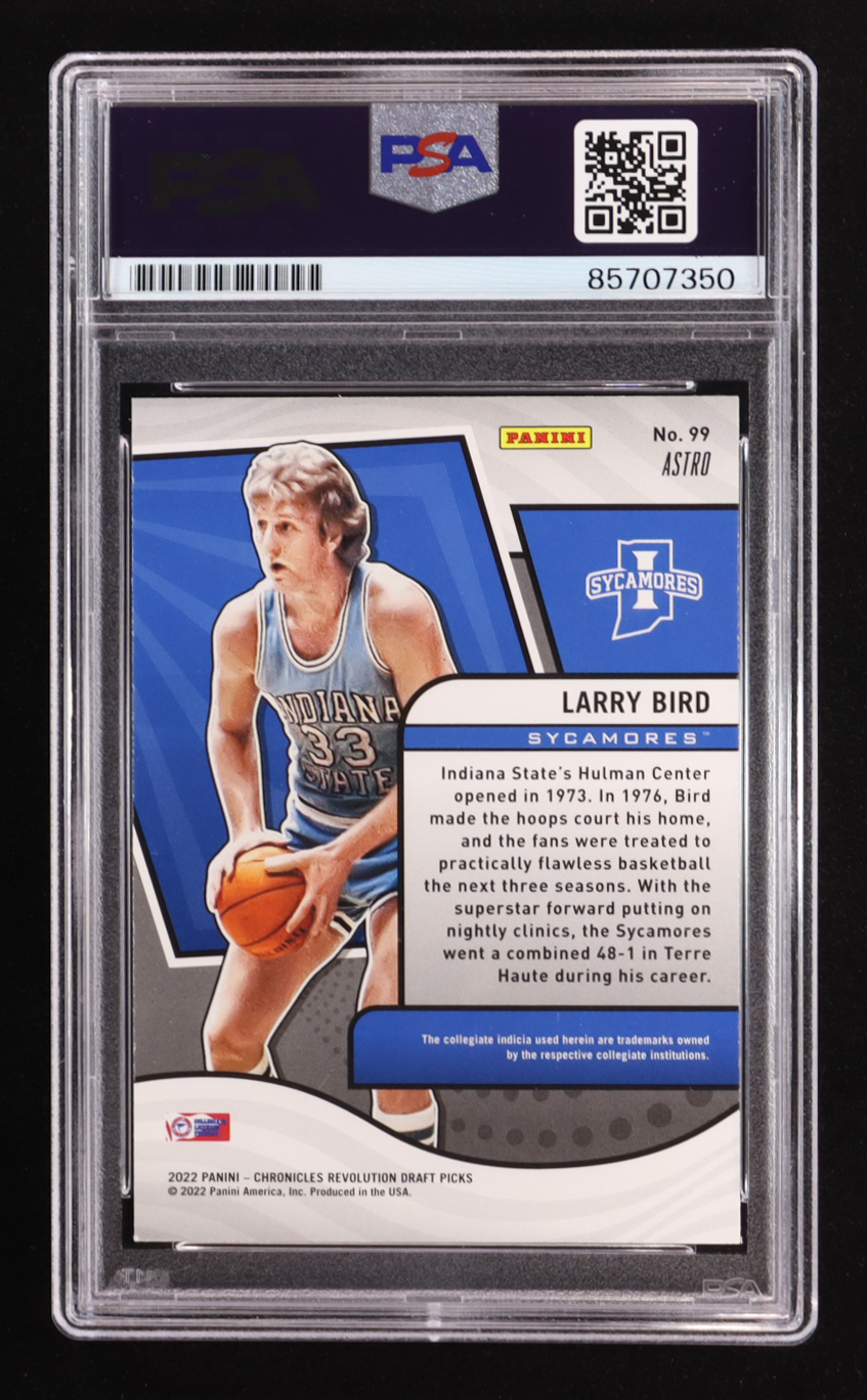 Larry Bird Signed 2022 Panini Revolution Draft Picks Astro #99 (PSA | Autograph Graded PSA 10) at PristineAuction.com Larry Bird Signed 2022 Panini Revolution Draft Picks Astro #99 (PSA | Autograph Graded PSA 10) at PristineAuction.com