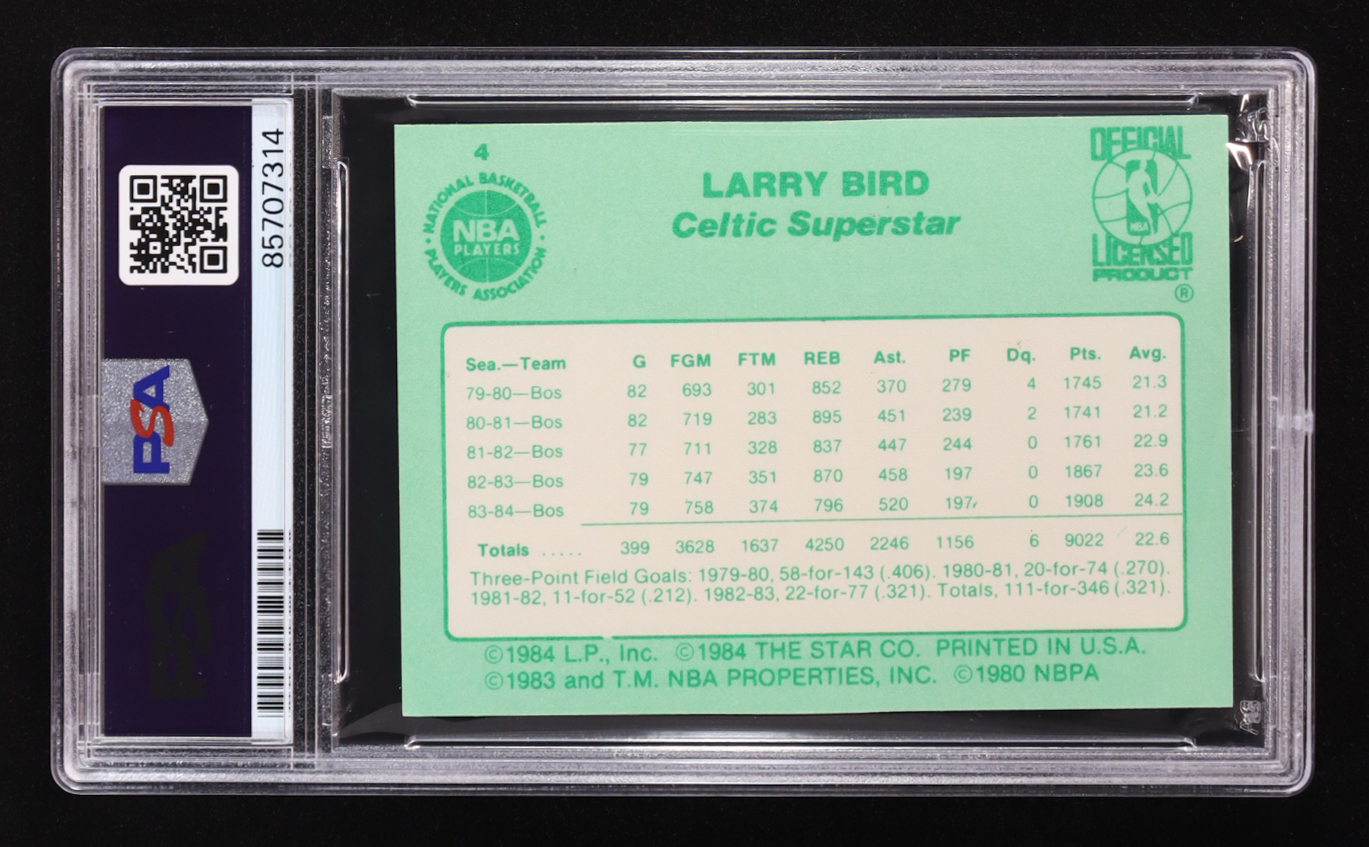 Larry Bird Signed 1984-85 Star Co. #4 (PSA | Autograph Grade 10) at PristineAuction.com Larry Bird Signed 1984-85 Star Co. #4 (PSA | Autograph Grade 10) at PristineAuction.com