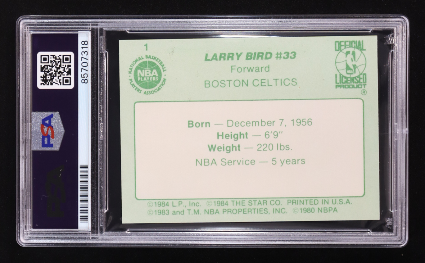 Larry Bird Signed 1984-85 Star Co. #1 (PSA | Autograph Grade 10) at PristineAuction.com Larry Bird Signed 1984-85 Star Co. #1 (PSA | Autograph Grade 10) at PristineAuction.com