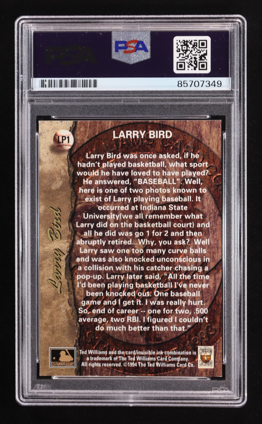 Larry Bird Signed 1994 Ted Williams CO. Cooperstown Collection #LP1 (PSA | Autograph Grade 10) at PristineAuction.com Larry Bird Signed 1994 Ted Williams CO. Cooperstown Collection #LP1 (PSA | Autograph Grade 10) at PristineAuction.com
