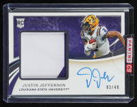 Justin Jefferson 2020 Immaculate Collection Collegiate Premium Patches Rookie Autographs Silver #107 #3/49 RC at PristineAuction.com