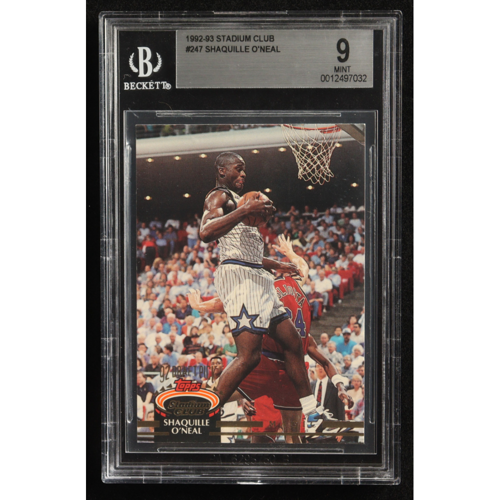 Shaquille O'Neal 1992-93 Stadium Club #247 RC (BGS 9) at PristineAuction.com