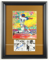 Willie Mays Signed Giants Custom Framed Photo Display with Leroy Neiman Art Print (JSA) at PristineAuction.com