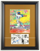 Willie Mays Signed Giants Custom Framed Photo Display with Leroy Neiman Art Print (JSA) at PristineAuction.com