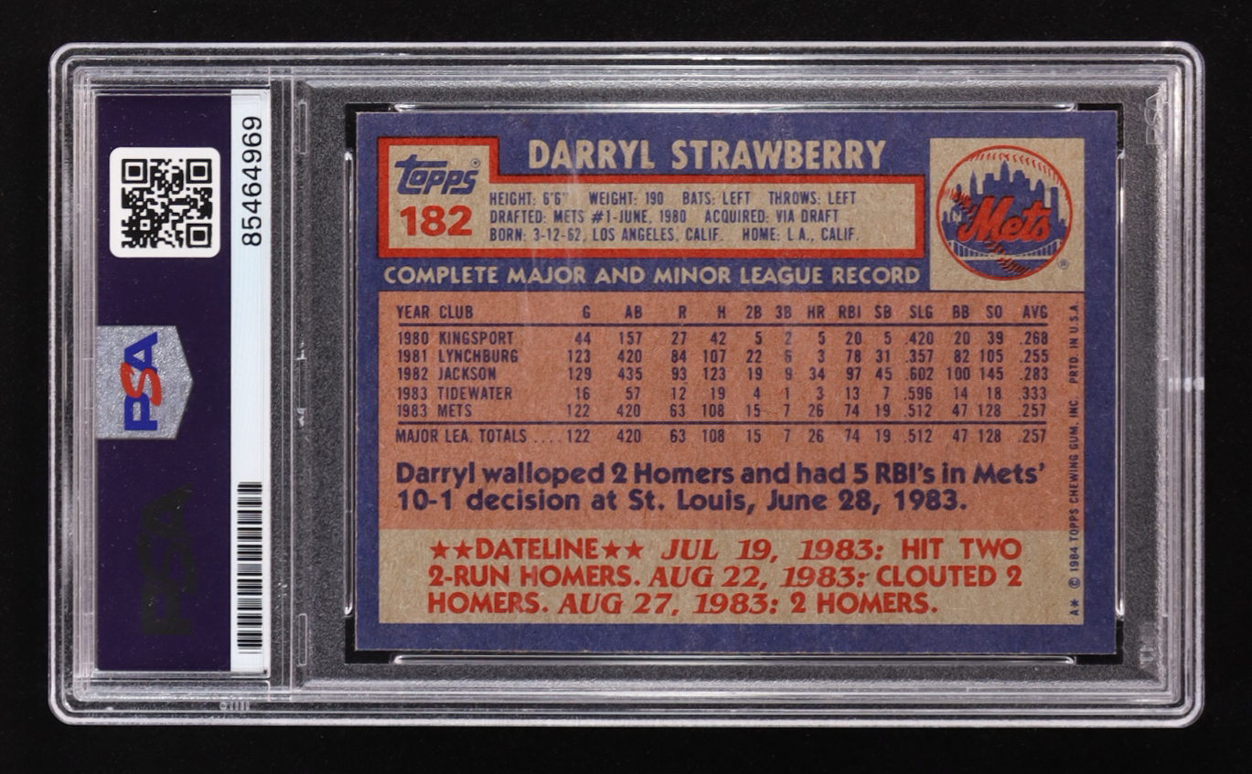 Darryl Strawberry Signed 1984 Topps Inscribed "86 WS Champs" #182 RC (PSA | Autograph Graded PSA 10) at PristineAuction.com Darryl Strawberry Signed 1984 Topps Inscribed "86 WS Champs" #182 RC (PSA | Autograph Graded PSA 10) at PristineAuction.com
