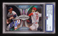 Nolan Ryan Signed 2019 Nolan Ryan with Shohei Ohtani Topps Chrome Greatness Returns #GRE-3 (PSA | Autograph Graded PSA 9) at PristineAuction.com