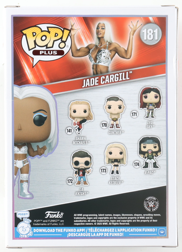 Jade Cargill Signed WWE #181 Funko Pop! Vinyl Figure (JSA) at PristineAuction.com Jade Cargill Signed WWE #181 Funko Pop! Vinyl Figure (JSA) at PristineAuction.com