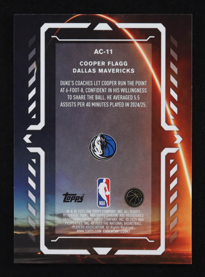 Cooper Flagg 2025-26 Topps Chrome Activators #AC11 RC at PristineAuction.com Cooper Flagg 2025-26 Topps Chrome Activators #AC11 RC at PristineAuction.com