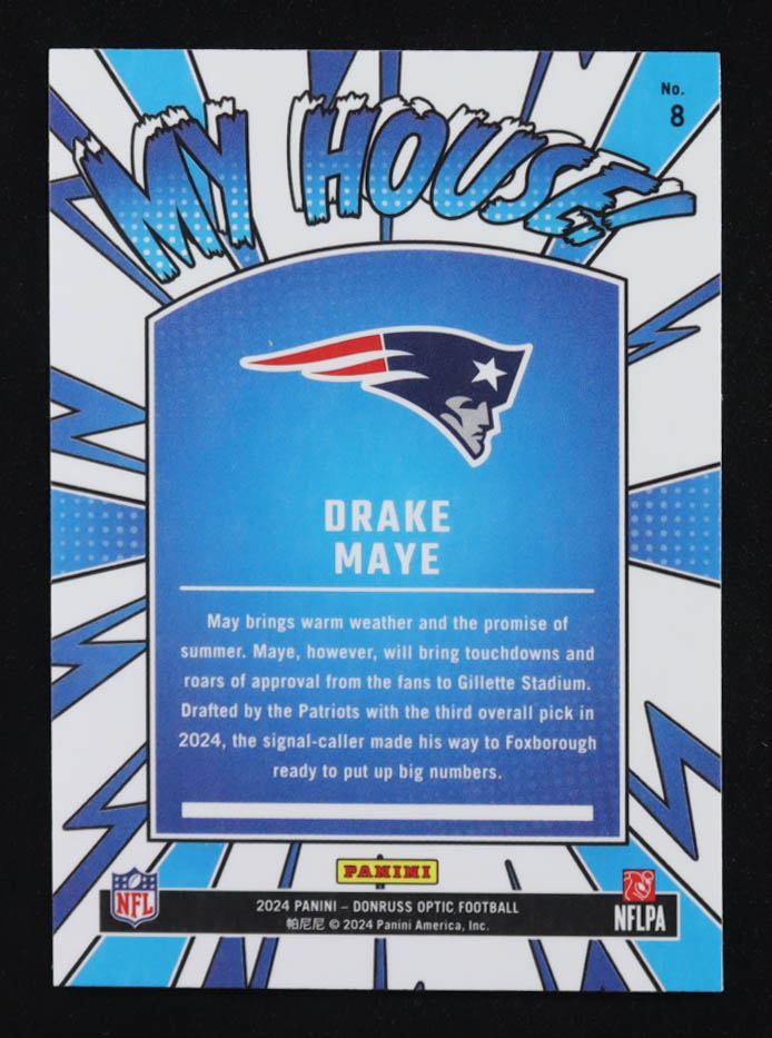Drake Maye 2024 Donruss Optic My House #8 RC at PristineAuction.com Drake Maye 2024 Donruss Optic My House #8 RC at PristineAuction.com