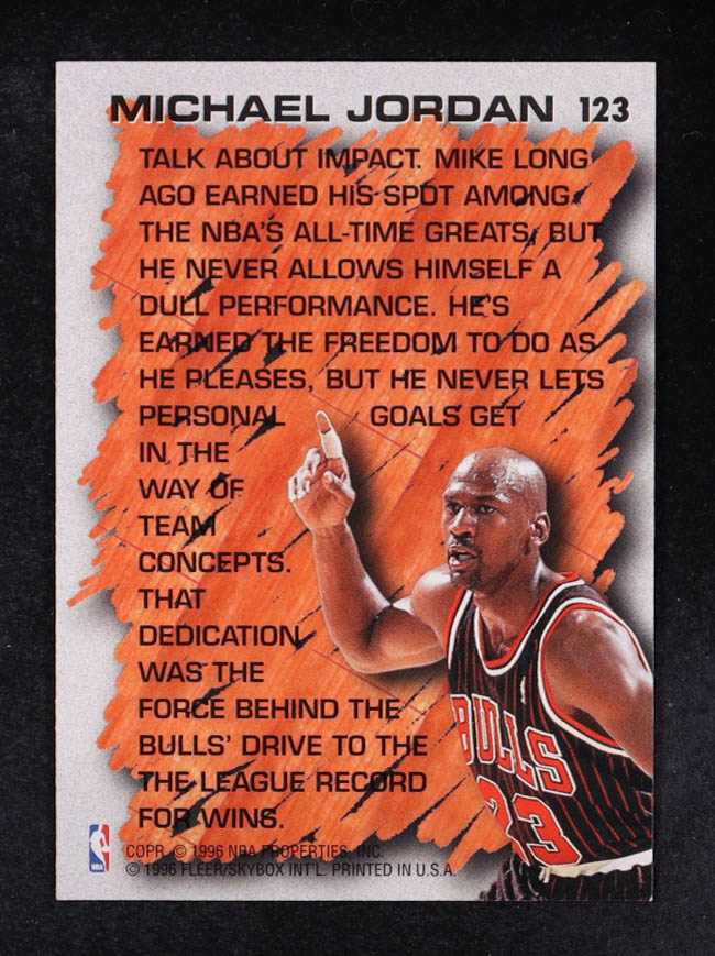 Michael Jordan 1996-97 Fleer #123 Hardwood Leaders at PristineAuction.com Michael Jordan 1996-97 Fleer #123 Hardwood Leaders at PristineAuction.com