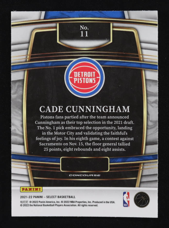 Cade Cunningham 2021-22 Select Blue #11 RC at PristineAuction.com Cade Cunningham 2021-22 Select Blue #11 RC at PristineAuction.com