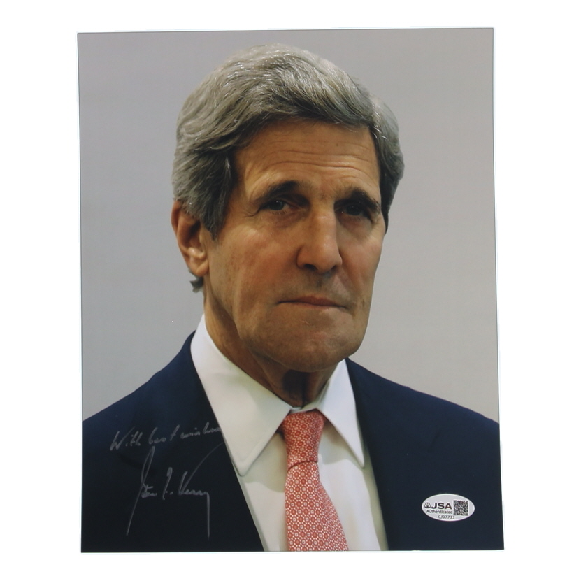 John Kerry Signed 8x10 Photo Inscribed "With Best Wishes" (JSA) at PristineAuction.com John Kerry Signed 8x10 Photo Inscribed "With Best Wishes" (JSA) at PristineAuction.com