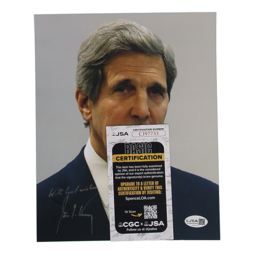 John Kerry Signed 8x10 Photo Inscribed "With Best Wishes" (JSA) at PristineAuction.com John Kerry Signed 8x10 Photo Inscribed "With Best Wishes" (JSA) at PristineAuction.com