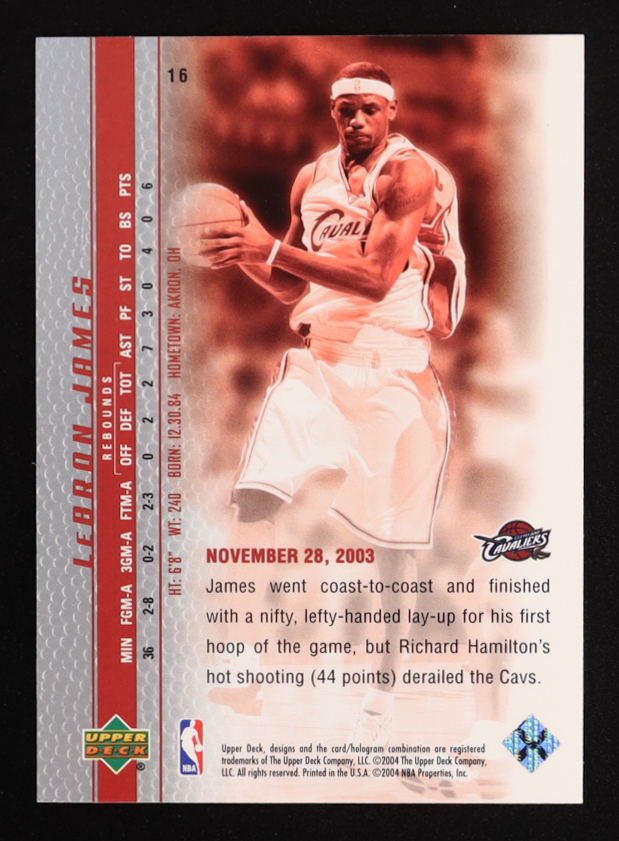 LeBron James 2003-04 Upper Deck Phenomenal Beginning LeBron James #16 RC at PristineAuction.com LeBron James 2003-04 Upper Deck Phenomenal Beginning LeBron James #16 RC at PristineAuction.com