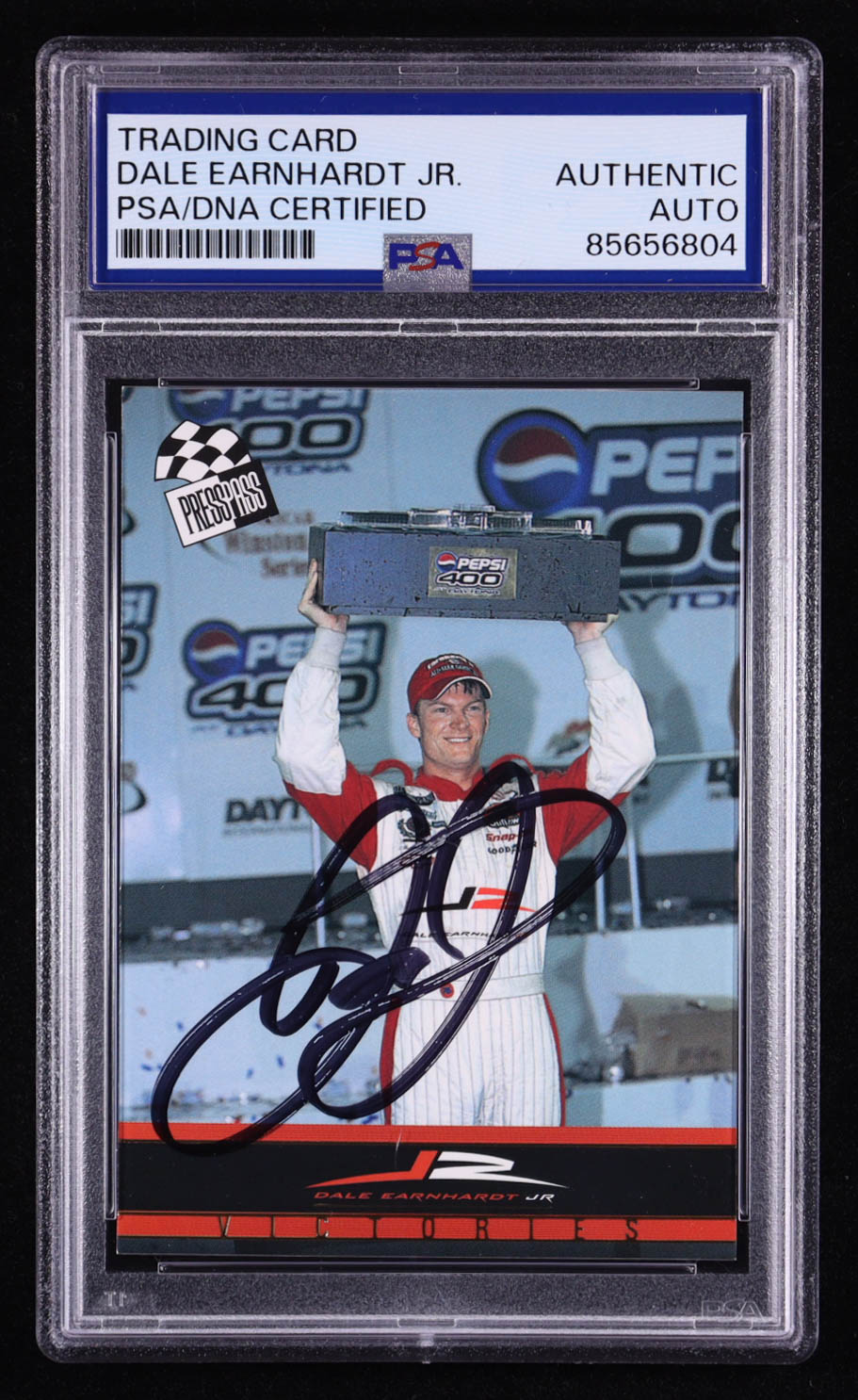Dale Earnhardt Jr. Signed 2004 Press Pass Victories Gold #D21 (PSA) at PristineAuction.com Dale Earnhardt Jr. Signed 2004 Press Pass Victories Gold #D21 (PSA) at PristineAuction.com