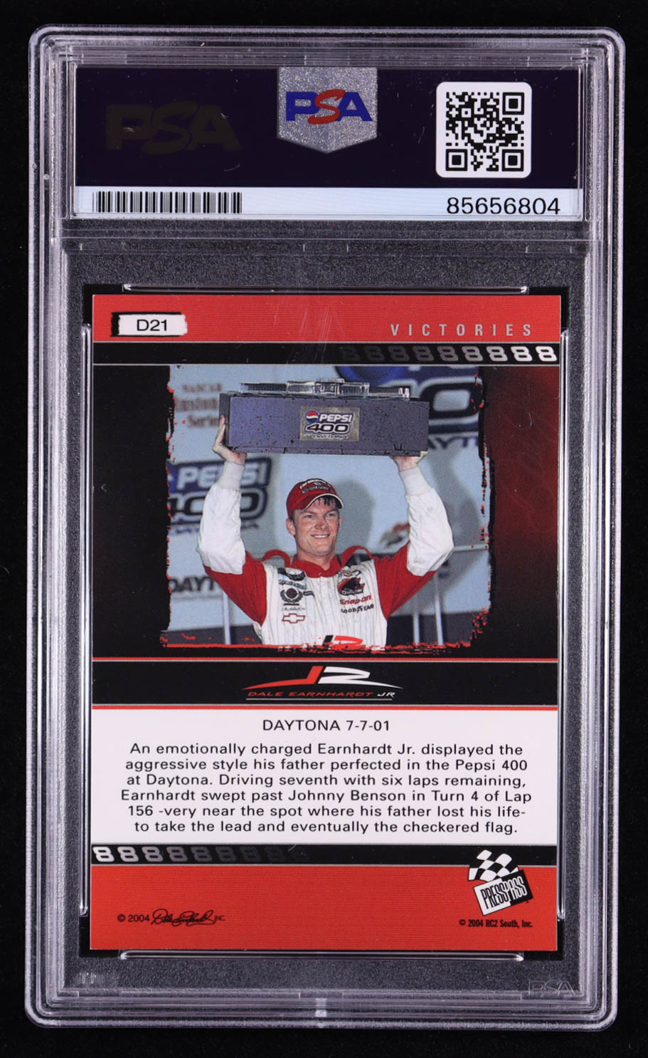 Dale Earnhardt Jr. Signed 2004 Press Pass Victories Gold #D21 (PSA) at PristineAuction.com Dale Earnhardt Jr. Signed 2004 Press Pass Victories Gold #D21 (PSA) at PristineAuction.com
