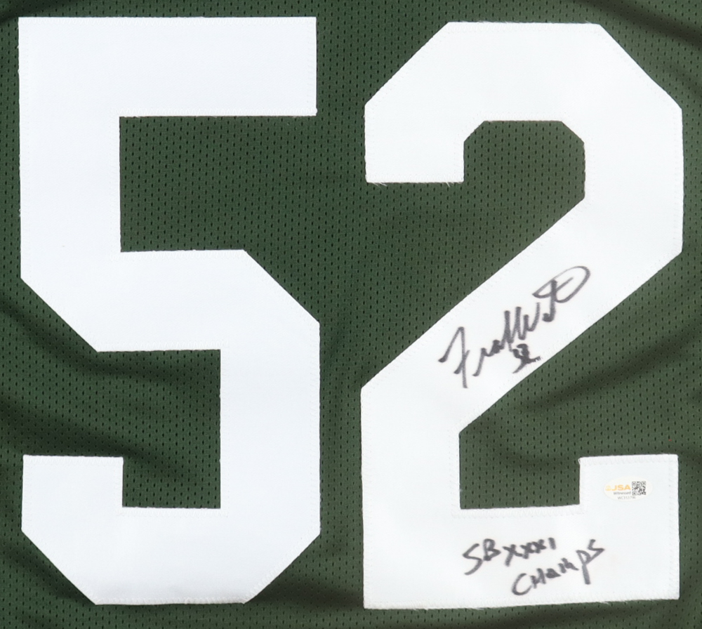 Frank Winters Signed Jersey Inscribed "SB XXXI Champs" (JSA) at PristineAuction.com Frank Winters Signed Jersey Inscribed "SB XXXI Champs" (JSA) at PristineAuction.com