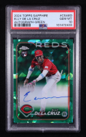 Elly De La Cruz 2024 Topps Chrome Sapphire Autographs Green Refractors #CSAED #41/99 RC (PSA 10) at PristineAuction.com