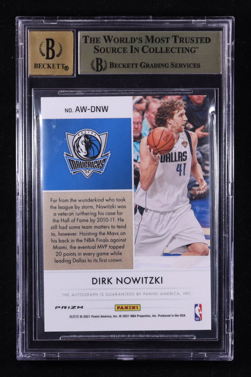 Dirk Nowitzki 2020-21 Panini National Treasures Award-Winning Autographs #29 (BGS 10) at PristineAuction.com Dirk Nowitzki 2020-21 Panini National Treasures Award-Winning Autographs #29 (BGS 10) at PristineAuction.com