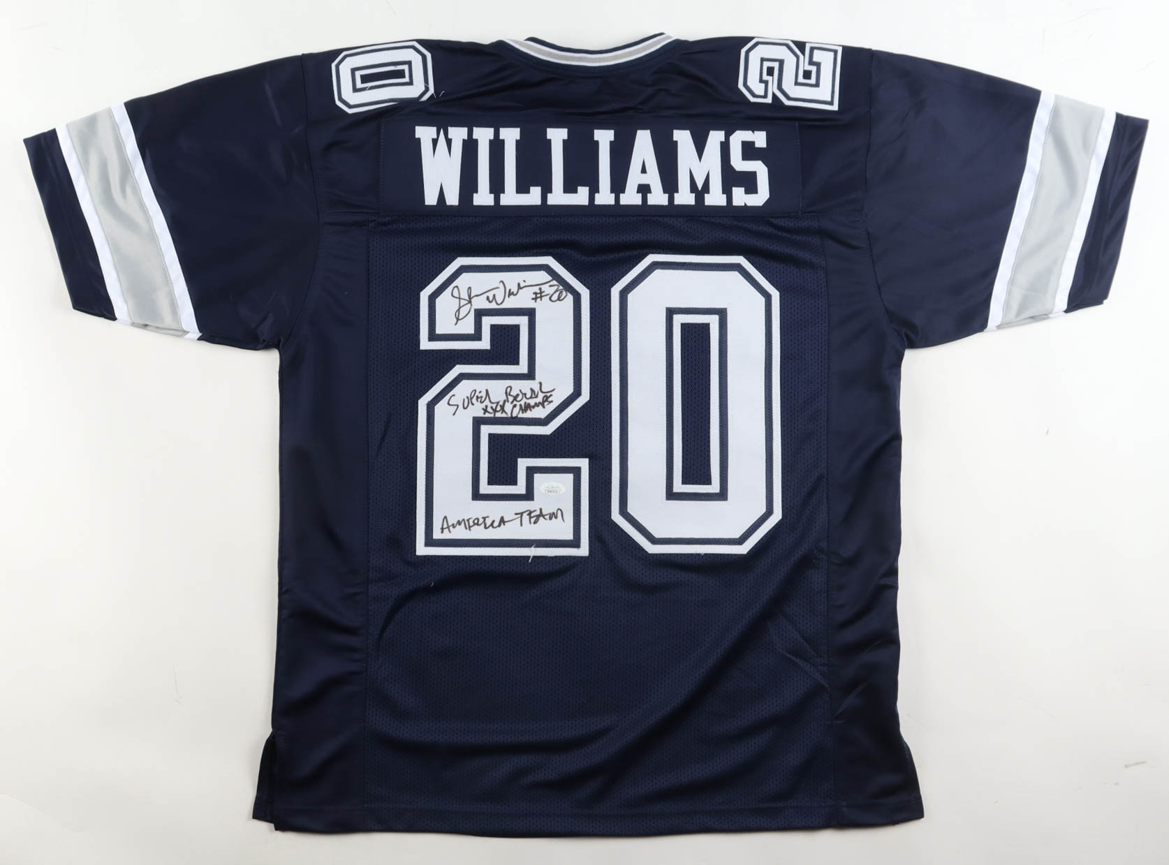 Sherman Williams Signed Jersey Inscribed "Super Bowl XXX Champs" & "America Team" (JSA) at PristineAuction.com Sherman Williams Signed Jersey Inscribed "Super Bowl XXX Champs" & "America Team" (JSA) at PristineAuction.com