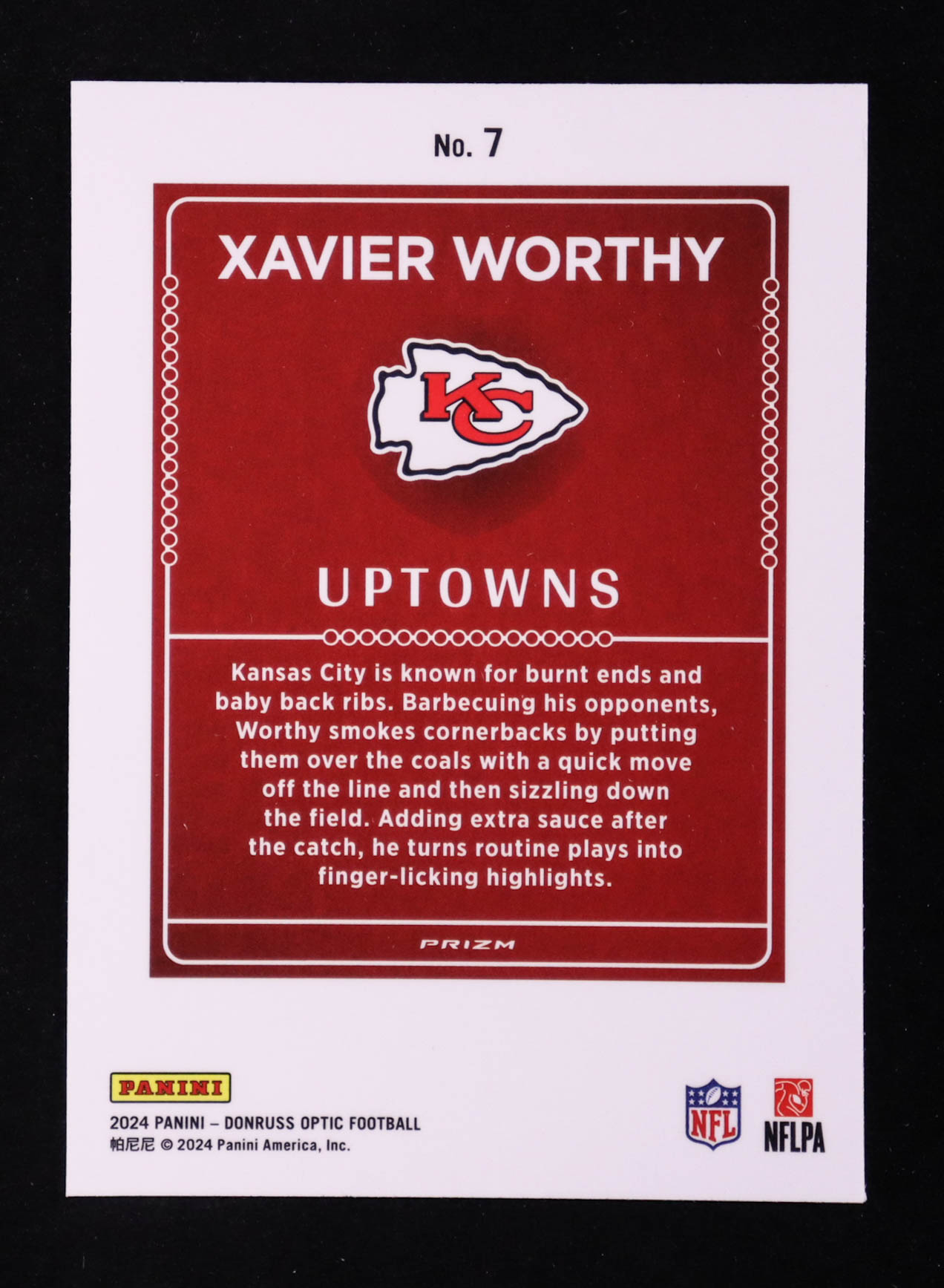 Xavier Worthy 2024 Donruss Optic Uptowns #7 RC at PristineAuction.com Xavier Worthy 2024 Donruss Optic Uptowns #7 RC at PristineAuction.com