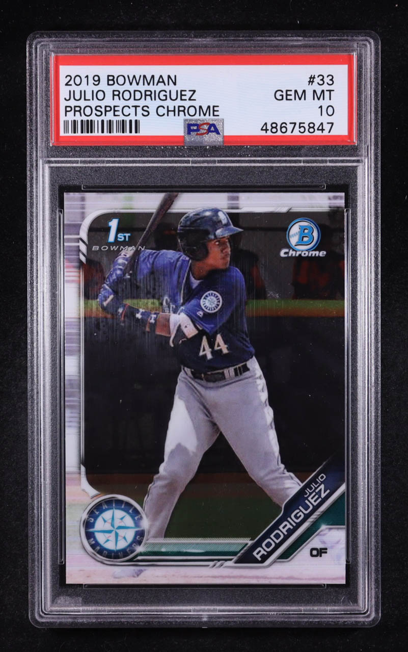 Julio Rodriguez 2019 Bowman Chrome Prospects #BCP33 RC (PSA 10) at PristineAuction.com Julio Rodriguez 2019 Bowman Chrome Prospects #BCP33 RC (PSA 10) at PristineAuction.com
