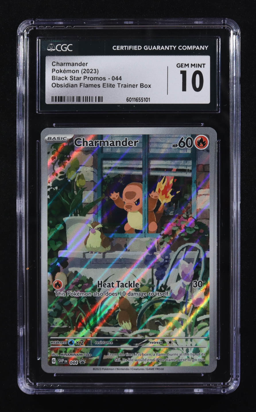 Charmander 2023 Pokemon Black Star Promos Obsidian Flames Elite Trainer Box #044 (CGC 10) at PristineAuction.com Charmander 2023 Pokemon Black Star Promos Obsidian Flames Elite Trainer Box #044 (CGC 10) at PristineAuction.com