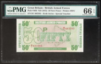 1972 British Armed Forces 50 New Pence Special Voucher (PCGS 66 Gem Uncirculated) at PristineAuction.com