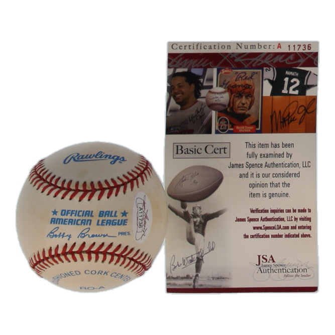 Bobby Doerr Signed OAL Baseball (JSA) at PristineAuction.com Bobby Doerr Signed OAL Baseball (JSA) at PristineAuction.com