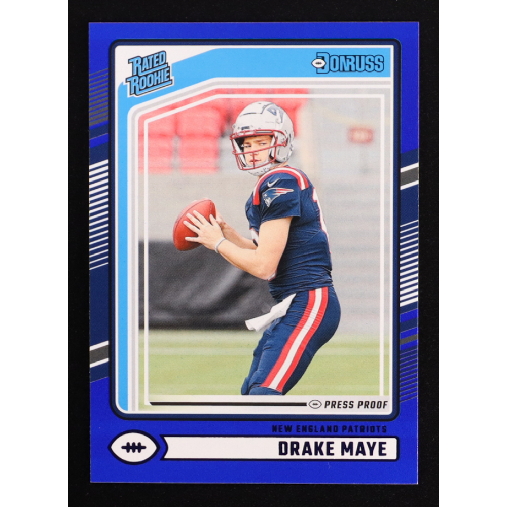 Drake Maye 2024 Donruss Press Proof Blue #379 RR RC at PristineAuction.com