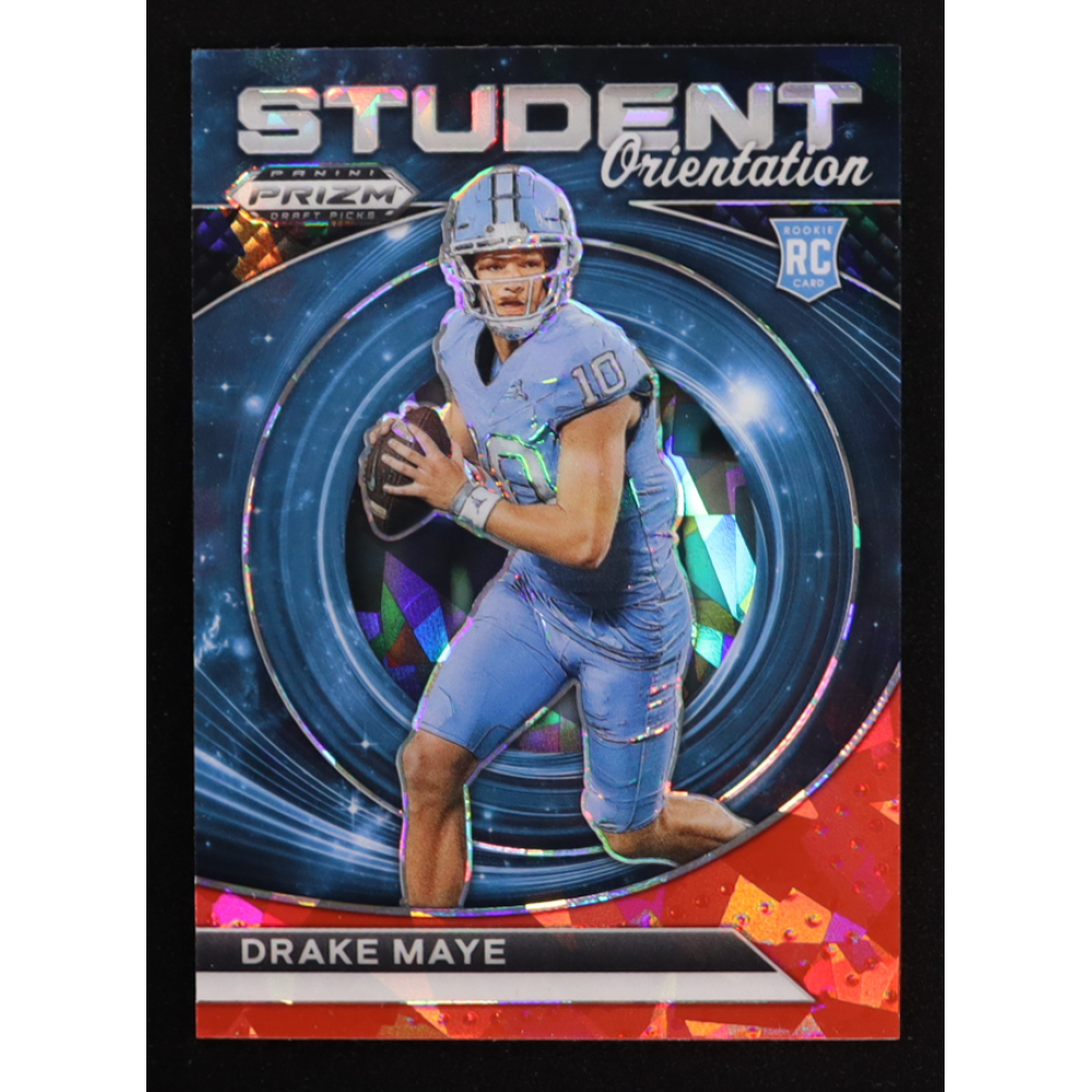 Drake Maye 2024 Panini Prizm Draft Picks Student Orientation Red Ice #4 RC at PristineAuction.com