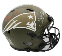 Rob Gronkowski & Julian Edelman Signed Patriots Full-Size Authentic On-Field Salute to Service Alternate Speed Helmet (Radtke & JSA) at PristineAuction.com