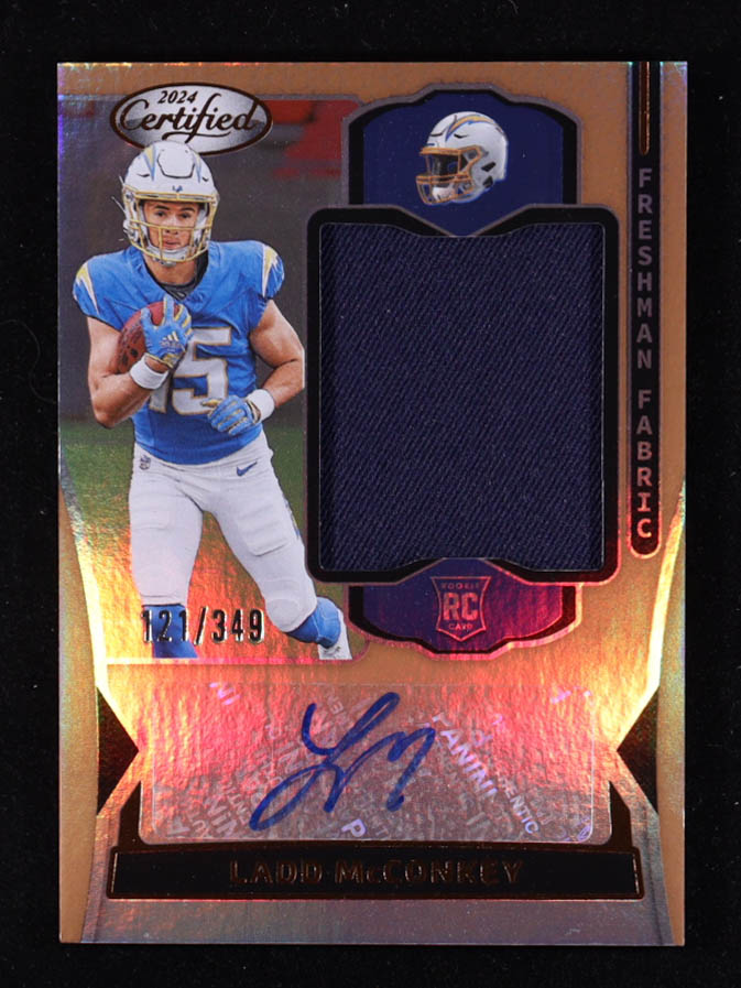Ladd McConkey 2024 Certified Freshman Fabric Mirror Signatures Bronze #10 #121/349 RC at PristineAuction.com Ladd McConkey 2024 Certified Freshman Fabric Mirror Signatures Bronze #10 #121/349 RC at PristineAuction.com