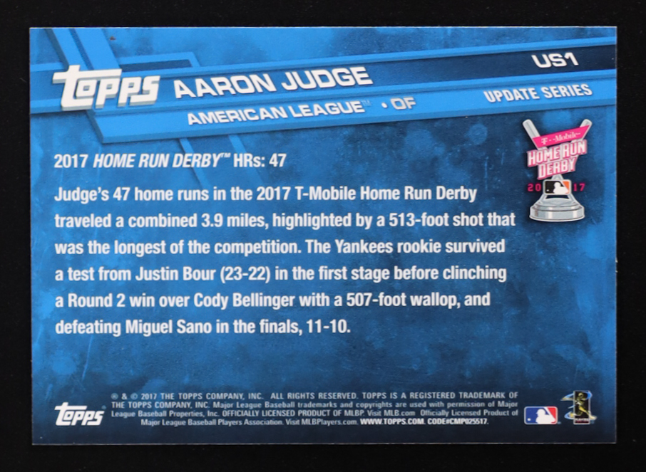 Aaron Judge 2017 Topps Update HRD #US1 at PristineAuction.com Aaron Judge 2017 Topps Update HRD #US1 at PristineAuction.com