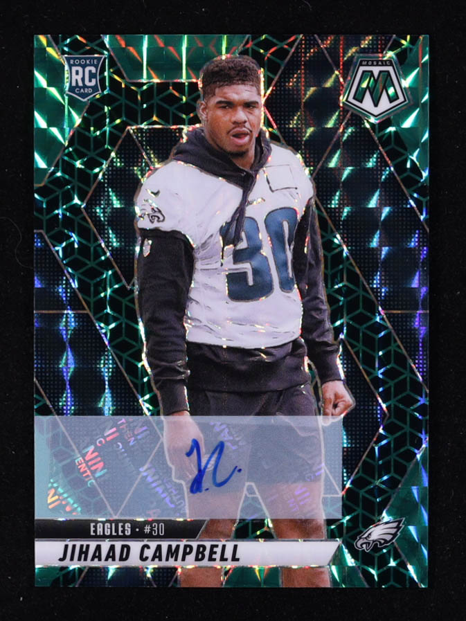 Jihaad Campbell 2025 Panini Mosaic Rookie Autographs Mosaic Green Spectris FOTL #341 #12/30 RC at PristineAuction.com Jihaad Campbell 2025 Panini Mosaic Rookie Autographs Mosaic Green Spectris FOTL #341 #12/30 RC at PristineAuction.com
