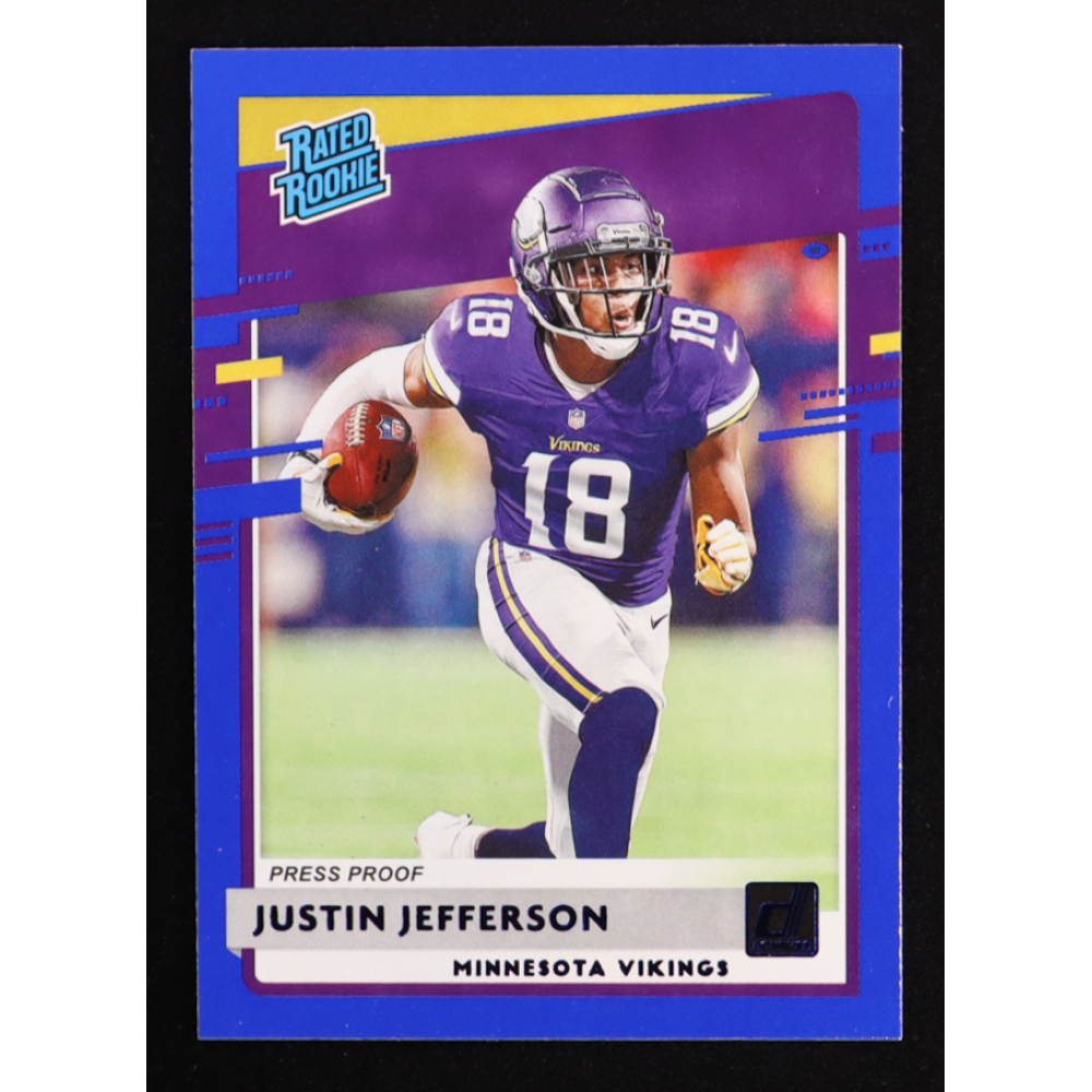 Justin Jefferson 2020 Donruss Press Proof Blue #313 RR RC at PristineAuction.com