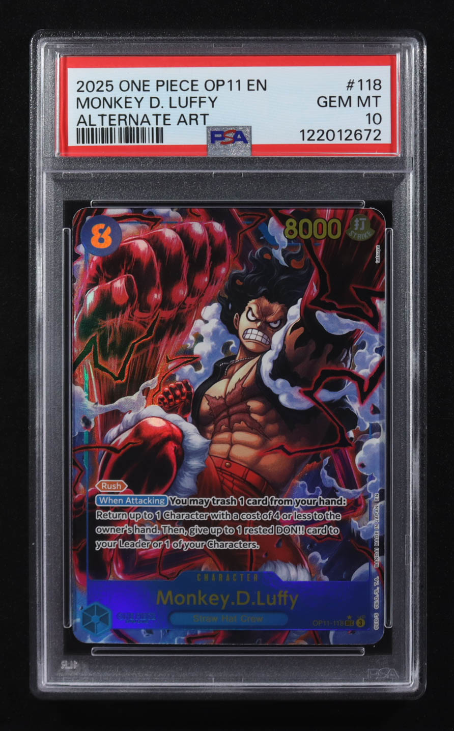 Monkey D. Luffy 2025 One Piece 11 #118 (PSA 10) at PristineAuction.com Monkey D. Luffy 2025 One Piece 11 #118 (PSA 10) at PristineAuction.com