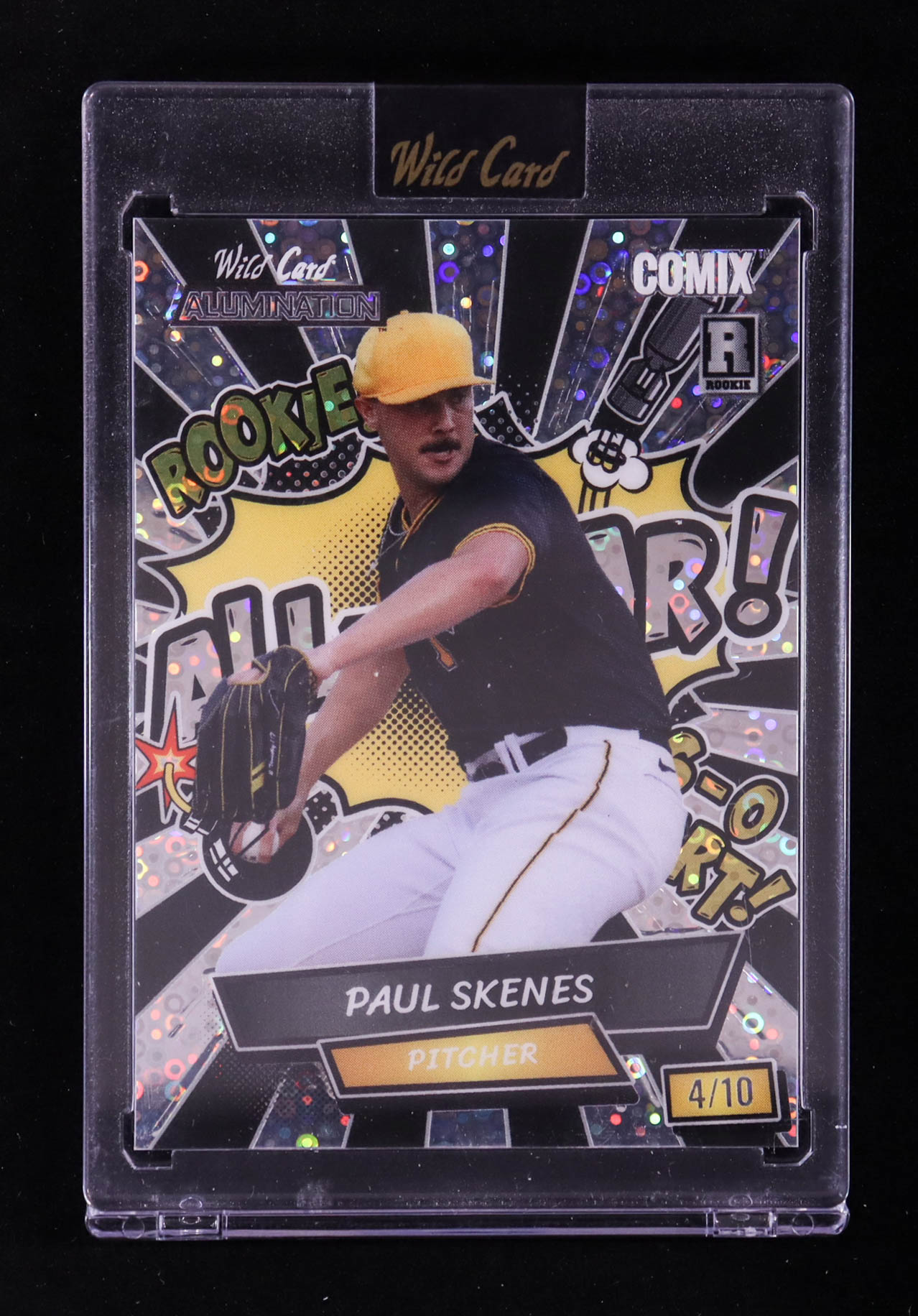 Paul Skenes 2024 Wild Card Alumination Comix All-Star! Disco Silver #PS2 #04/10 RC at PristineAuction.com Paul Skenes 2024 Wild Card Alumination Comix All-Star! Disco Silver #PS2 #04/10 RC at PristineAuction.com