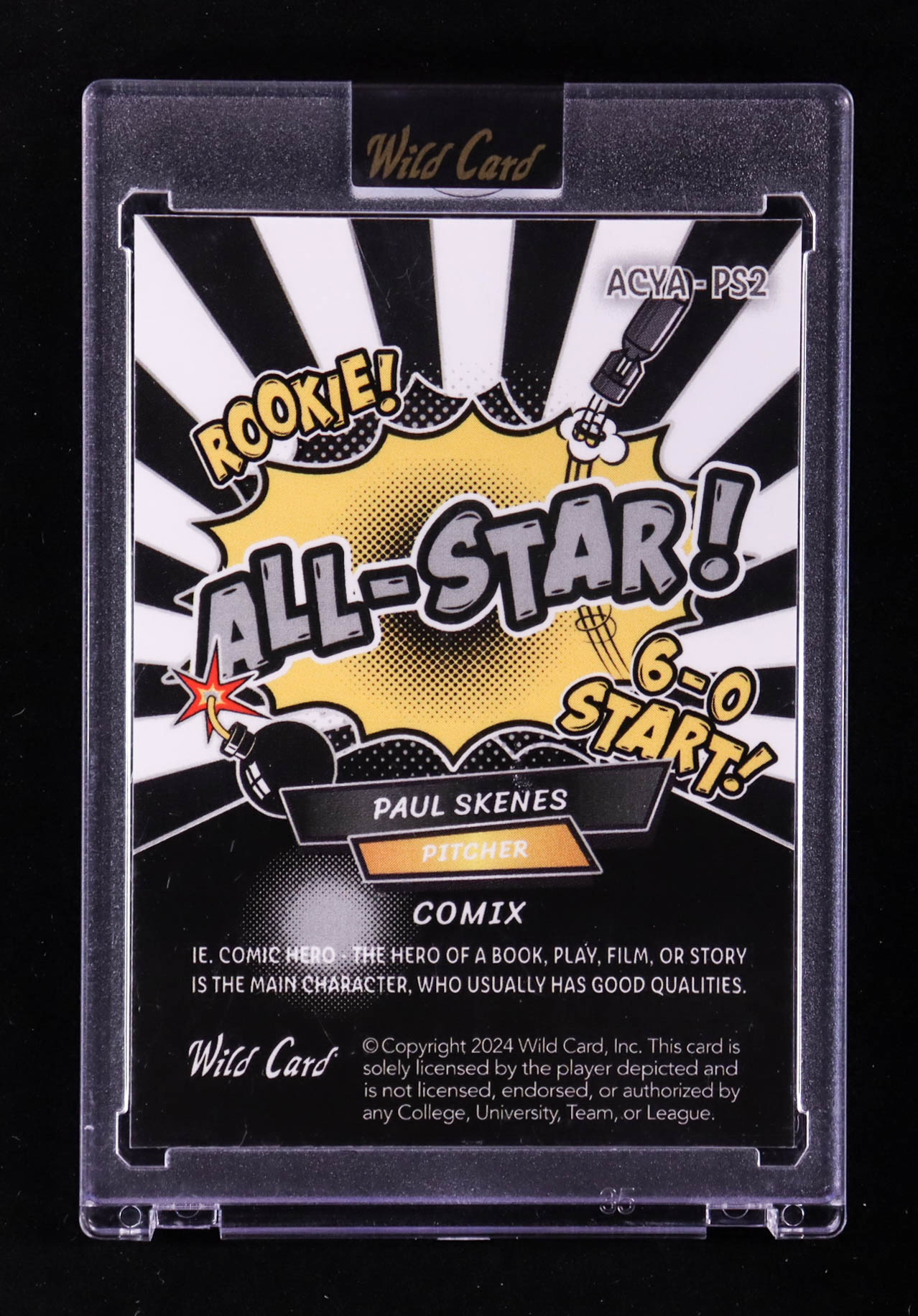 Paul Skenes 2024 Wild Card Alumination Comix All-Star! Disco Silver #PS2 #04/10 RC at PristineAuction.com Paul Skenes 2024 Wild Card Alumination Comix All-Star! Disco Silver #PS2 #04/10 RC at PristineAuction.com