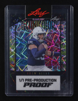 Drew Allar 2024 Leaf  Vivid Technicolor Pre-Production Proof Crystal Teal RC #1/1 at PristineAuction.com