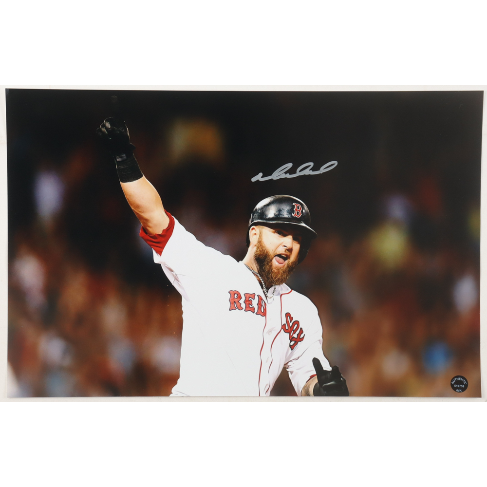 Mike Napoli Signed Red Sox 11x17 Photo (Authentic Ink) at PristineAuction.com