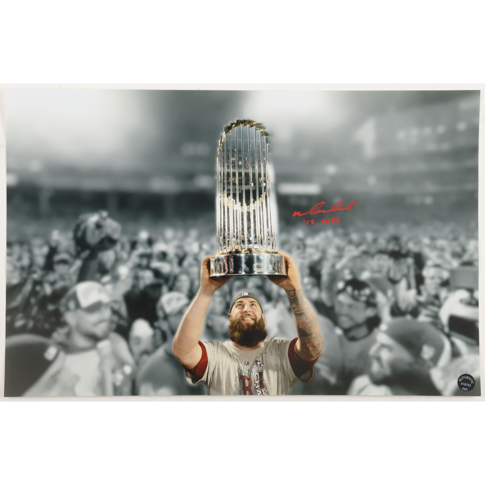 Mike Napoli Signed Red Sox 11x17 Photo Inscribed "'13 WSC" (Authentic Ink) at PristineAuction.com