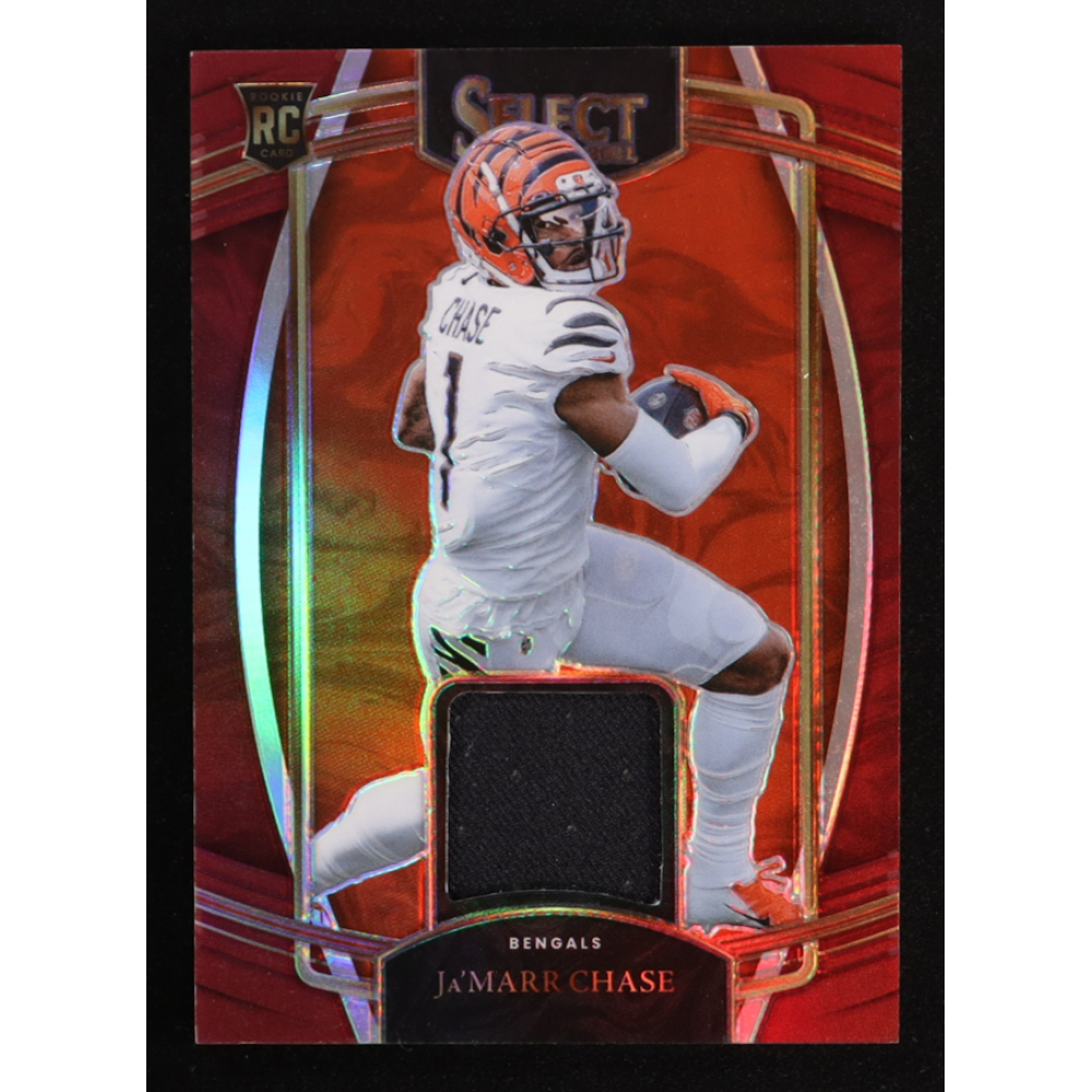 Ja'Marr Chase 2021 Select Rookie Swatches Prizm Red #12 RC at PristineAuction.com